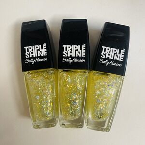 3 Sally Hansen Triple Shine Nail‎ Polish Glitter #300 Pearly Whites Yellowish